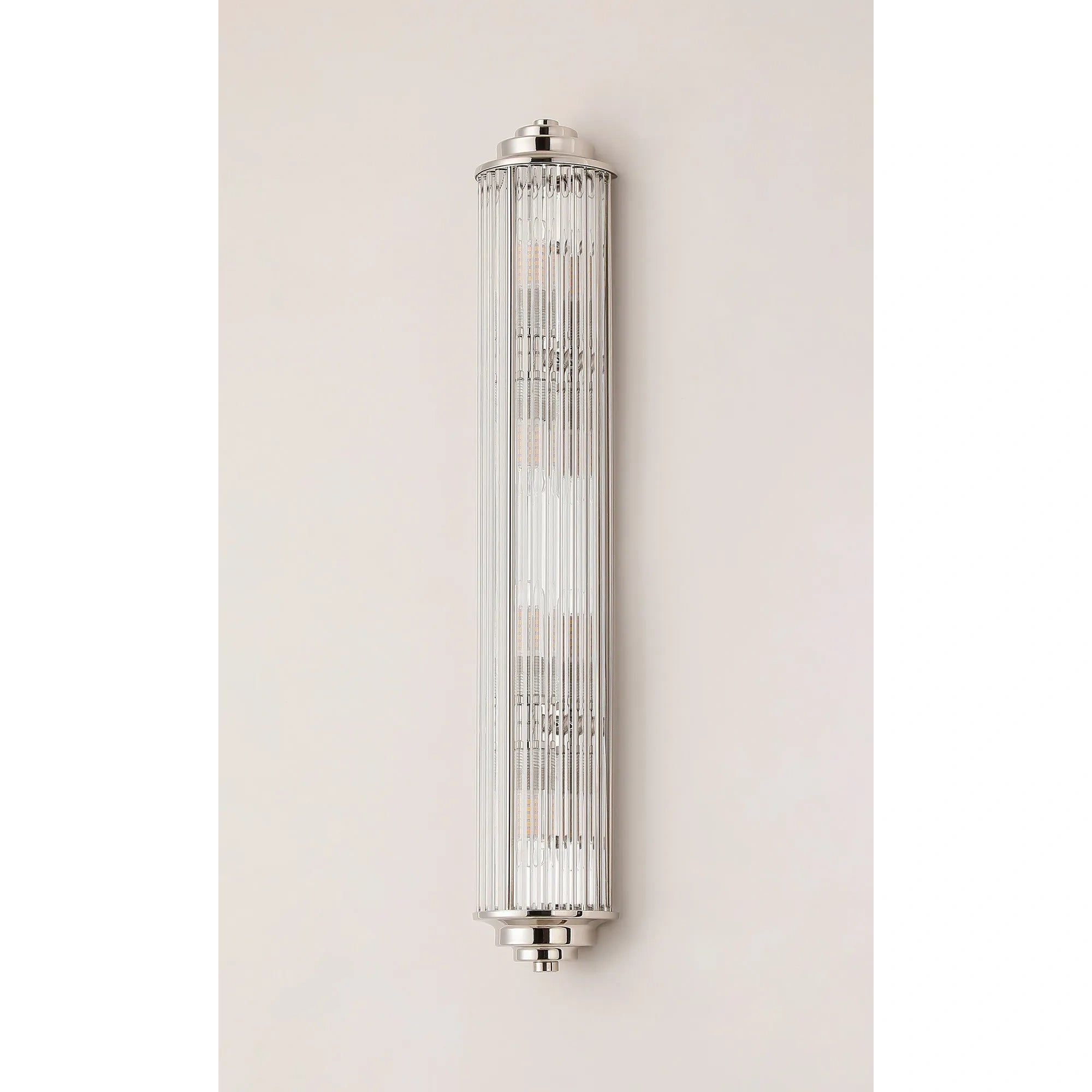 Fabula Wedgewood Large 4 Light Glass Rod Wall Light G9 IP44 - Polished Nickel