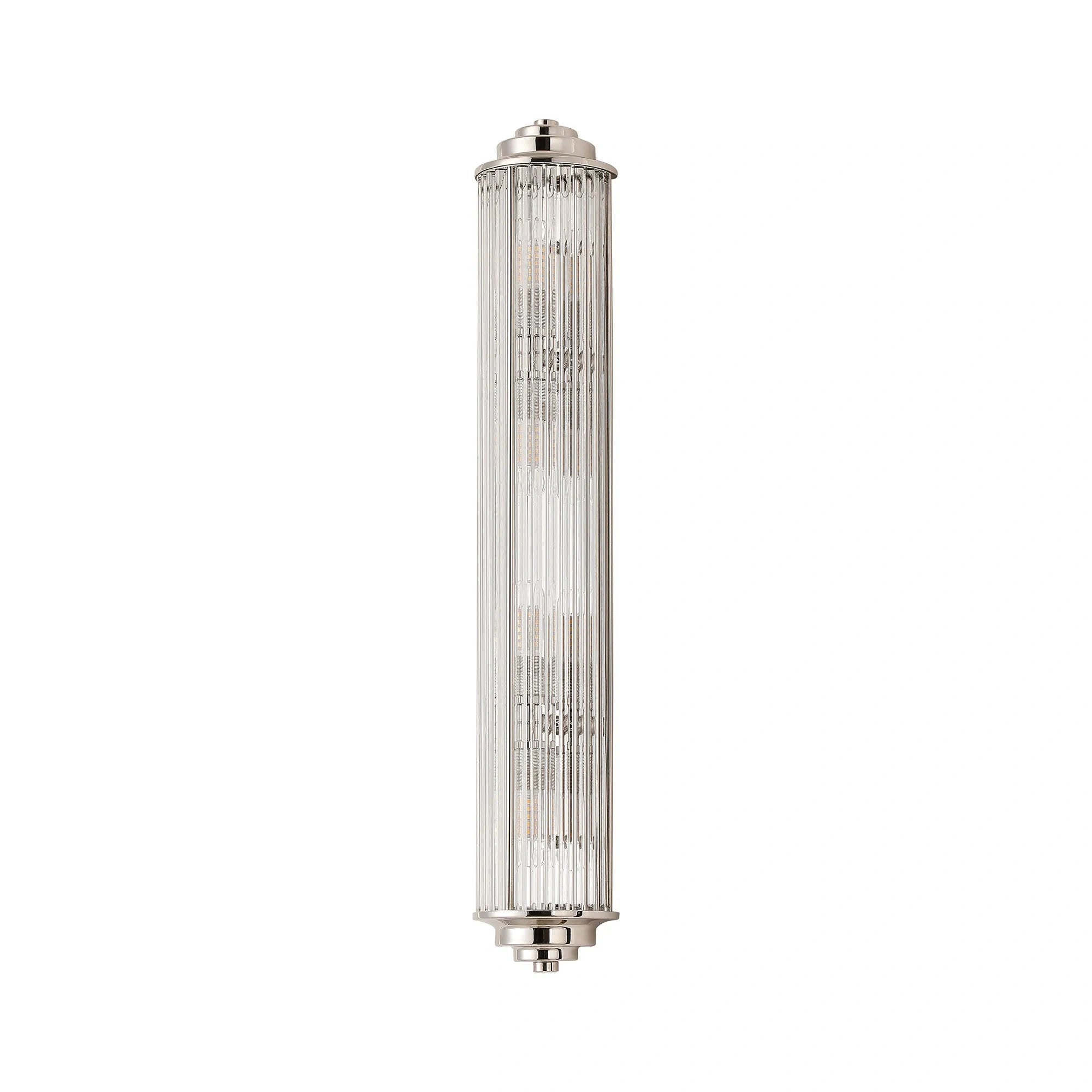 Fabula Wedgewood Large 4 Light Glass Rod Wall Light G9 IP44 - Polished Nickel
