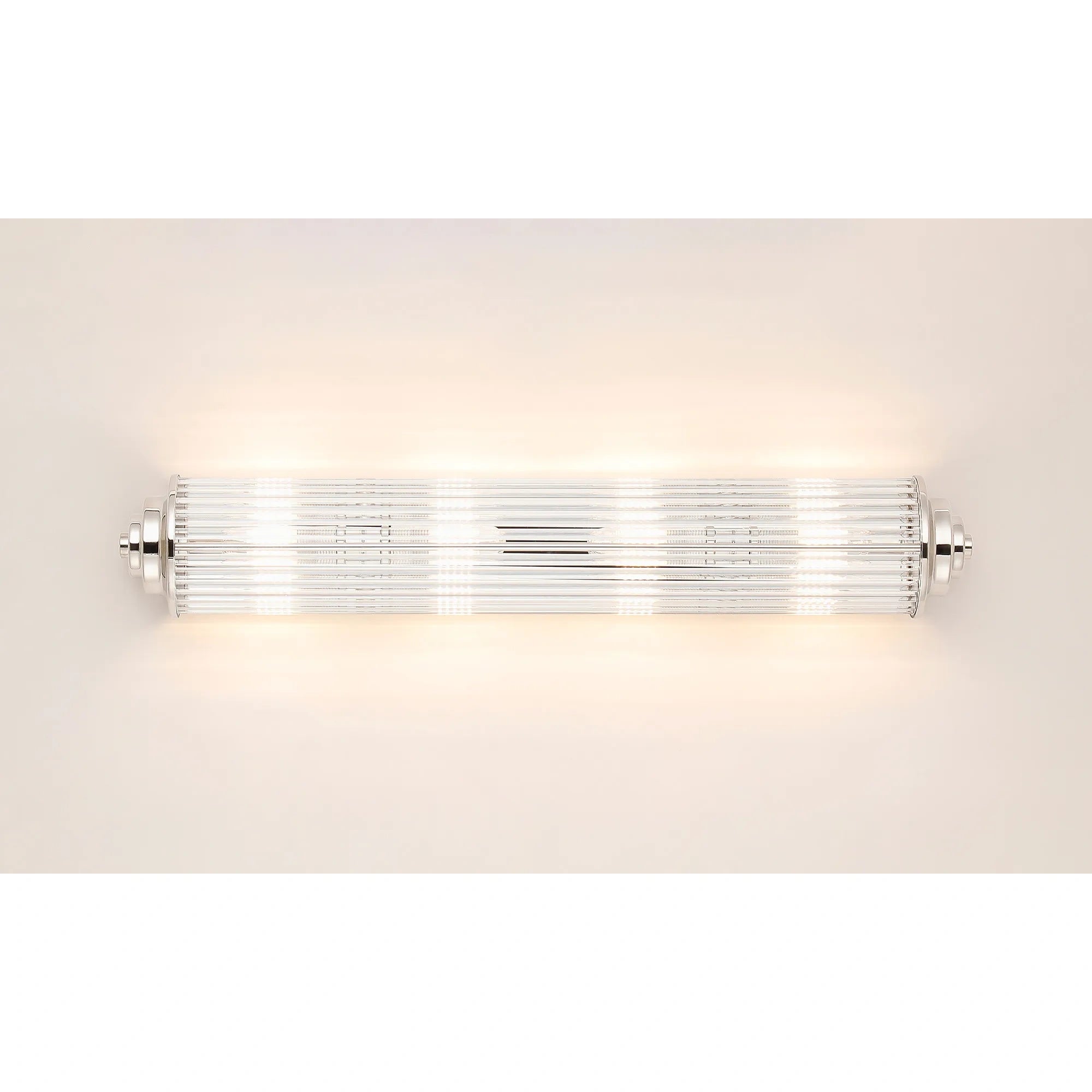 Fabula Wedgewood Large 4 Light Glass Rod Wall Light G9 IP44 - Polished Nickel