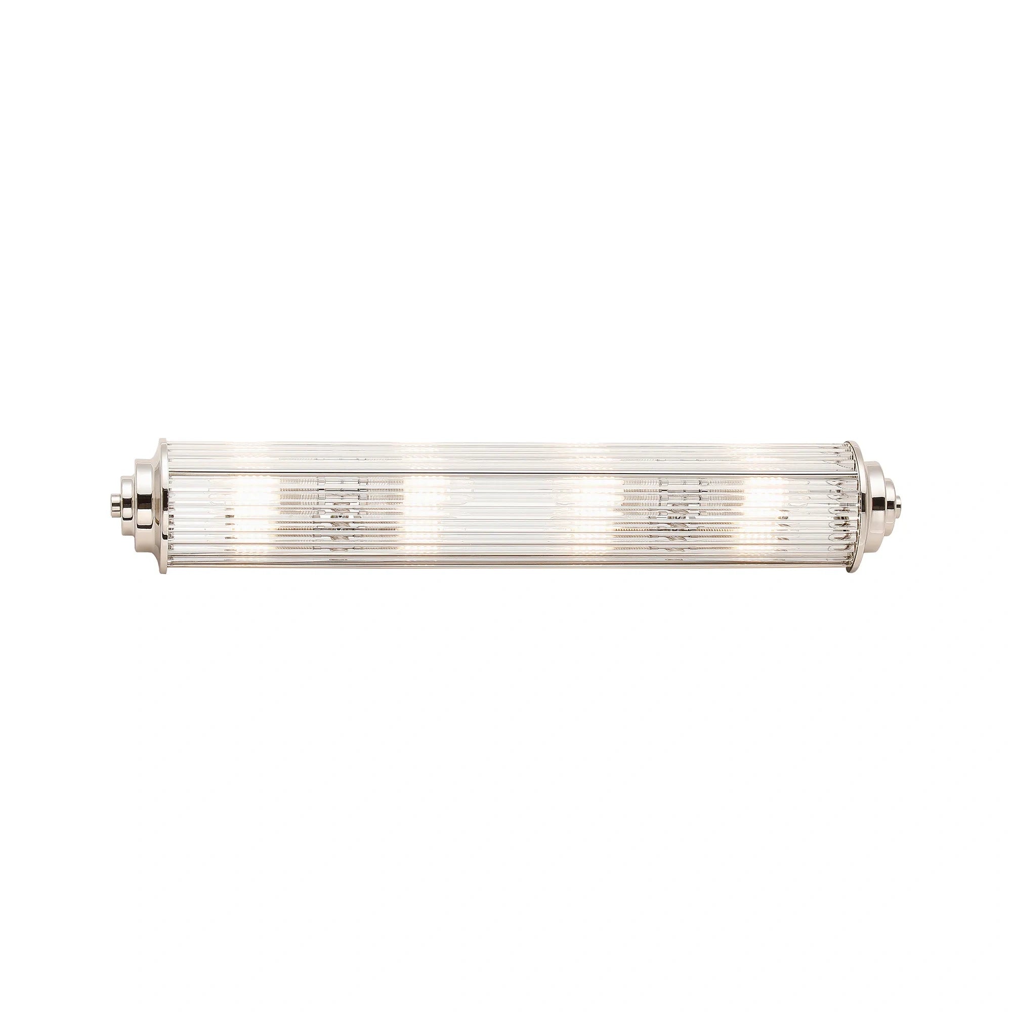 Fabula Wedgewood Large 4 Light Glass Rod Wall Light G9 IP44 - Polished Nickel