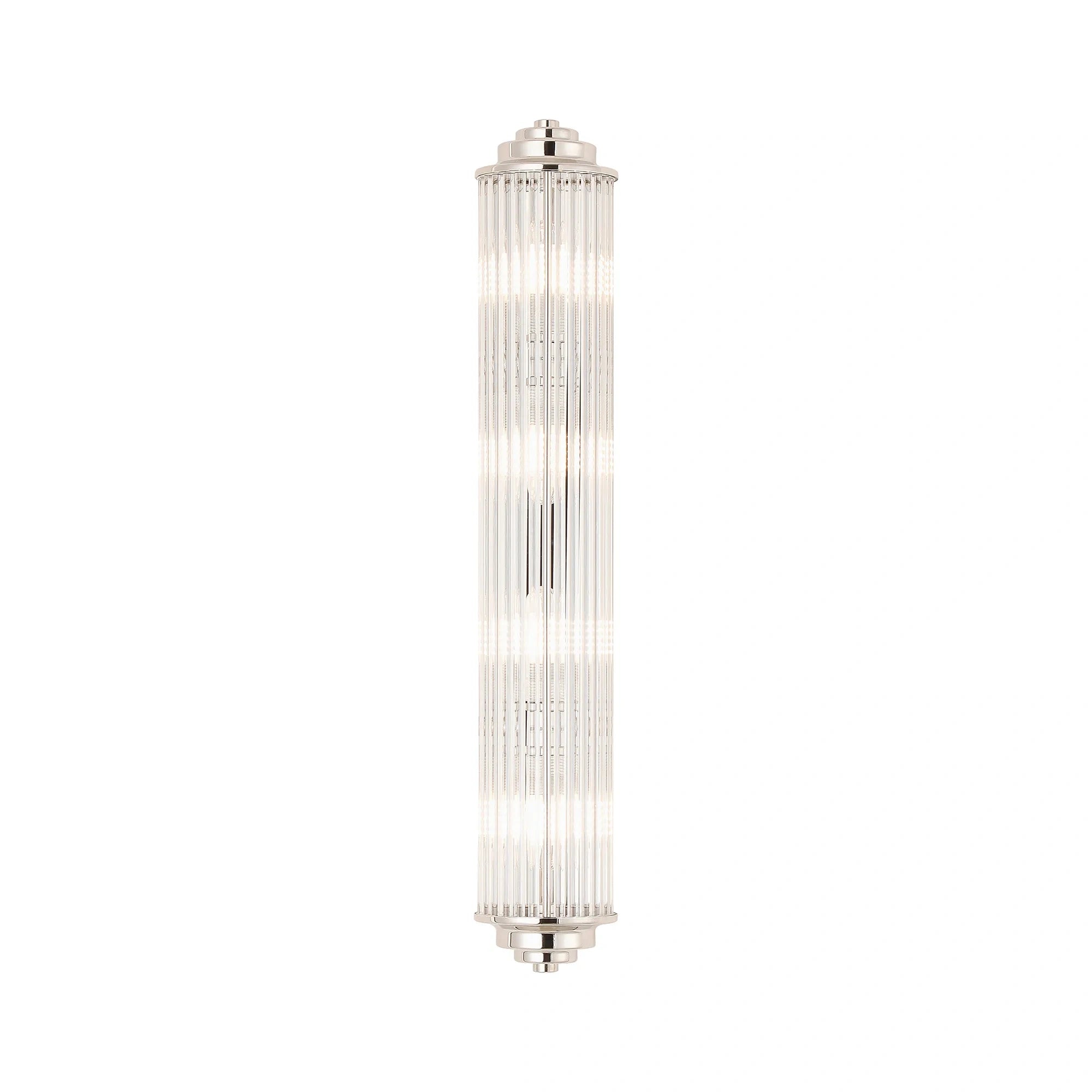 Fabula Wedgewood Large 4 Light Glass Rod Wall Light G9 IP44 - Polished Nickel