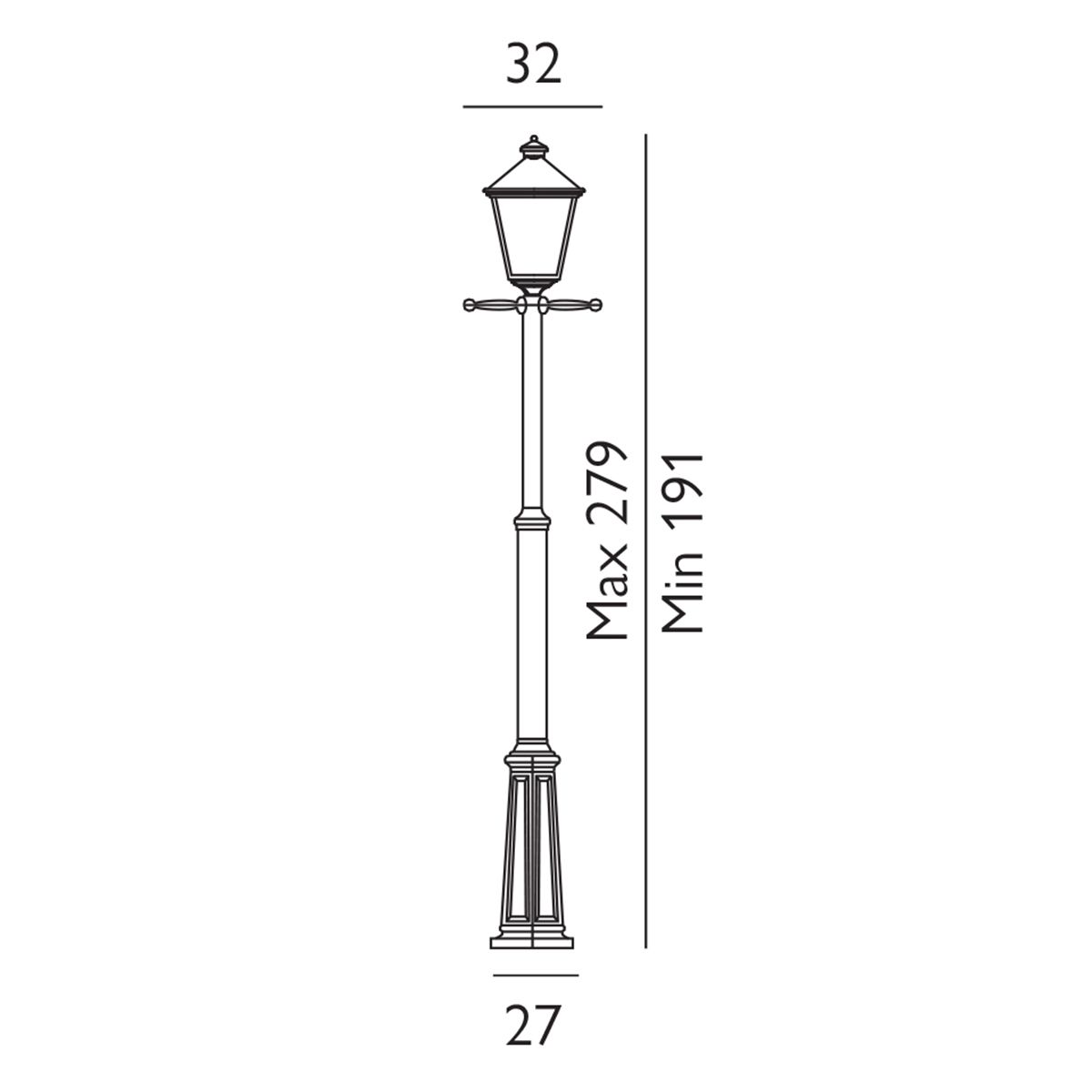Norlys Turin Grande Single Signal Post - Black