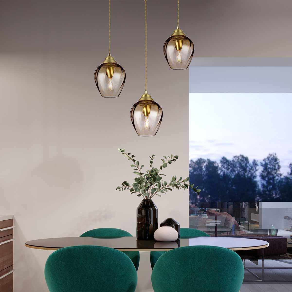 Elstead Tiber Single Pendant - Brushed Brass
