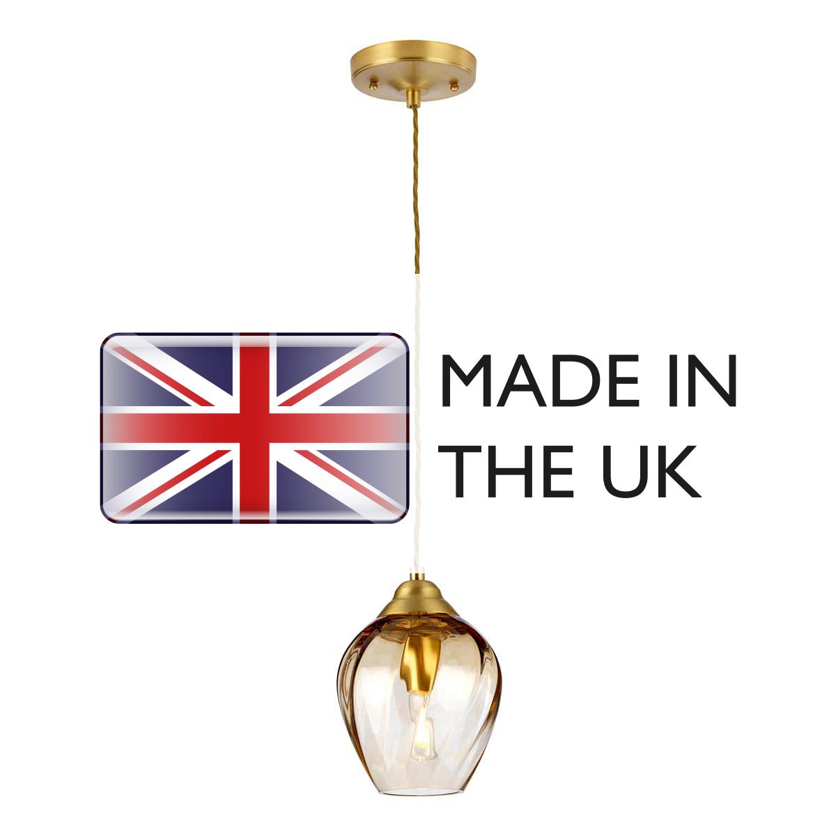 Elstead Tiber Single Pendant - Brushed Brass