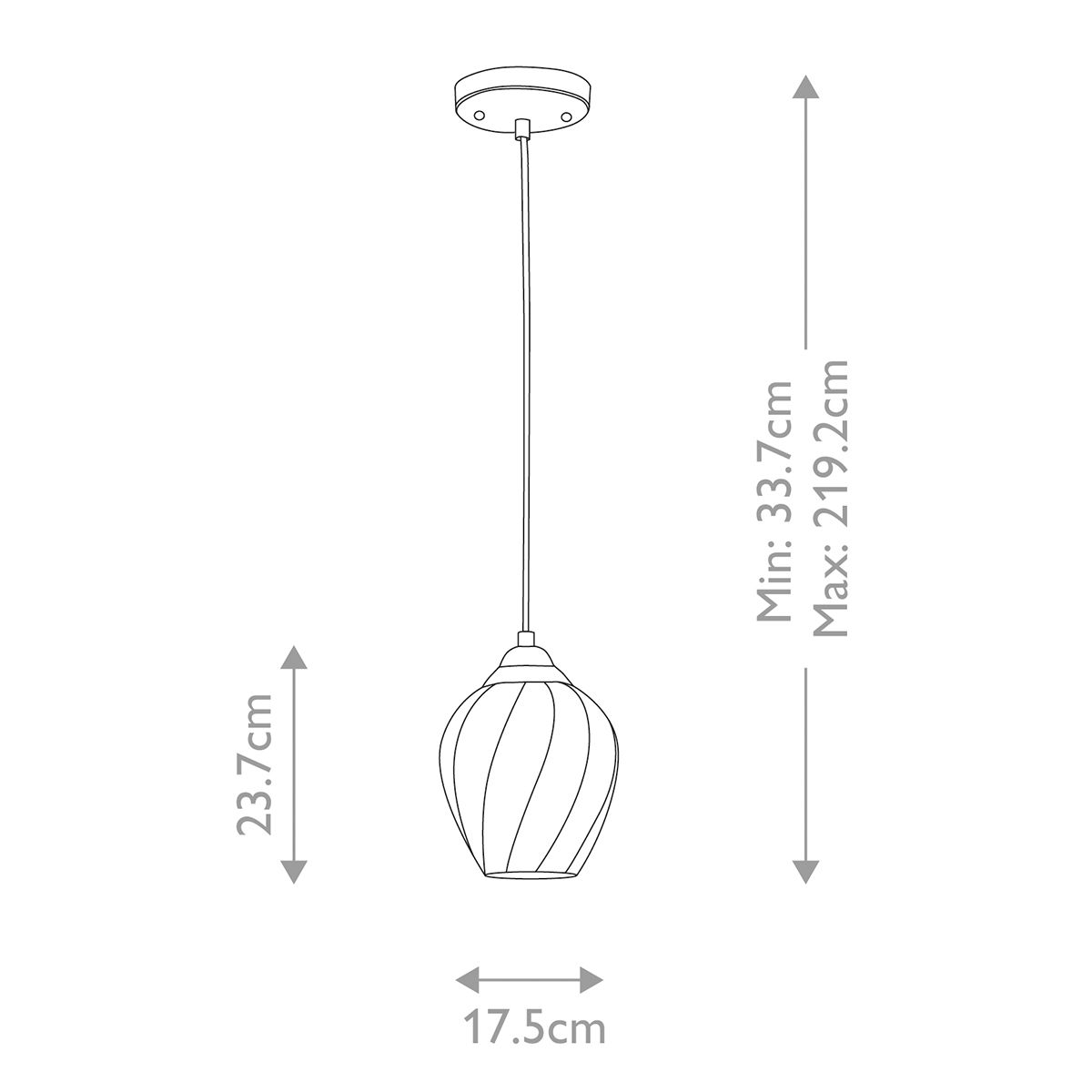 Elstead Tiber Single Pendant - Brushed Brass