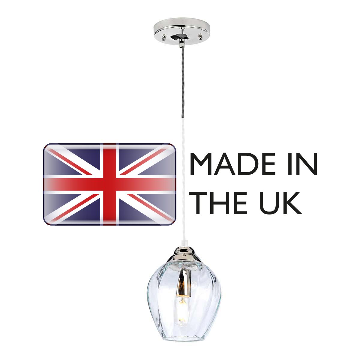 Elstead Tiber Single Pendant - Polished Nickel