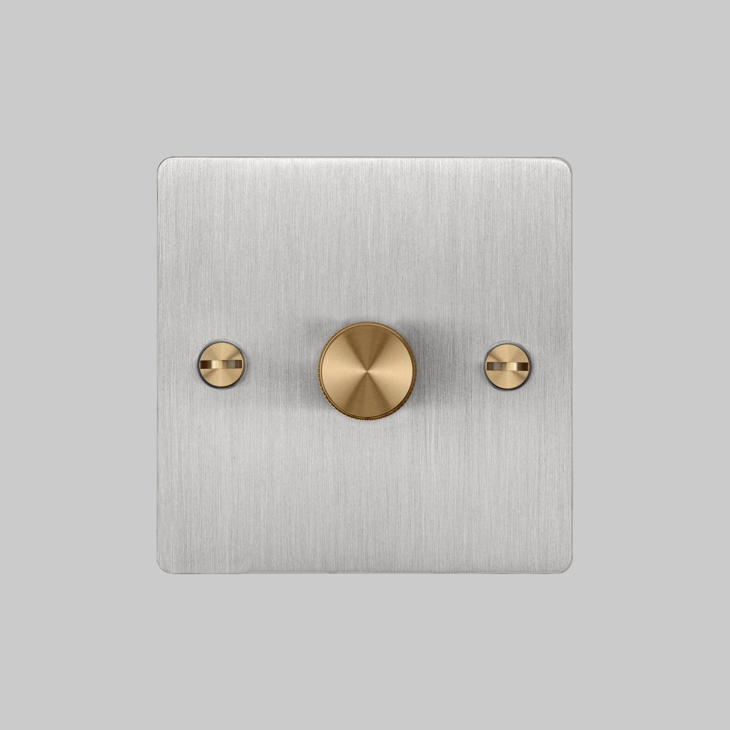 Buster + Punch 1G Dimmer 120W - Cross Knurl - Steel - 2 Way