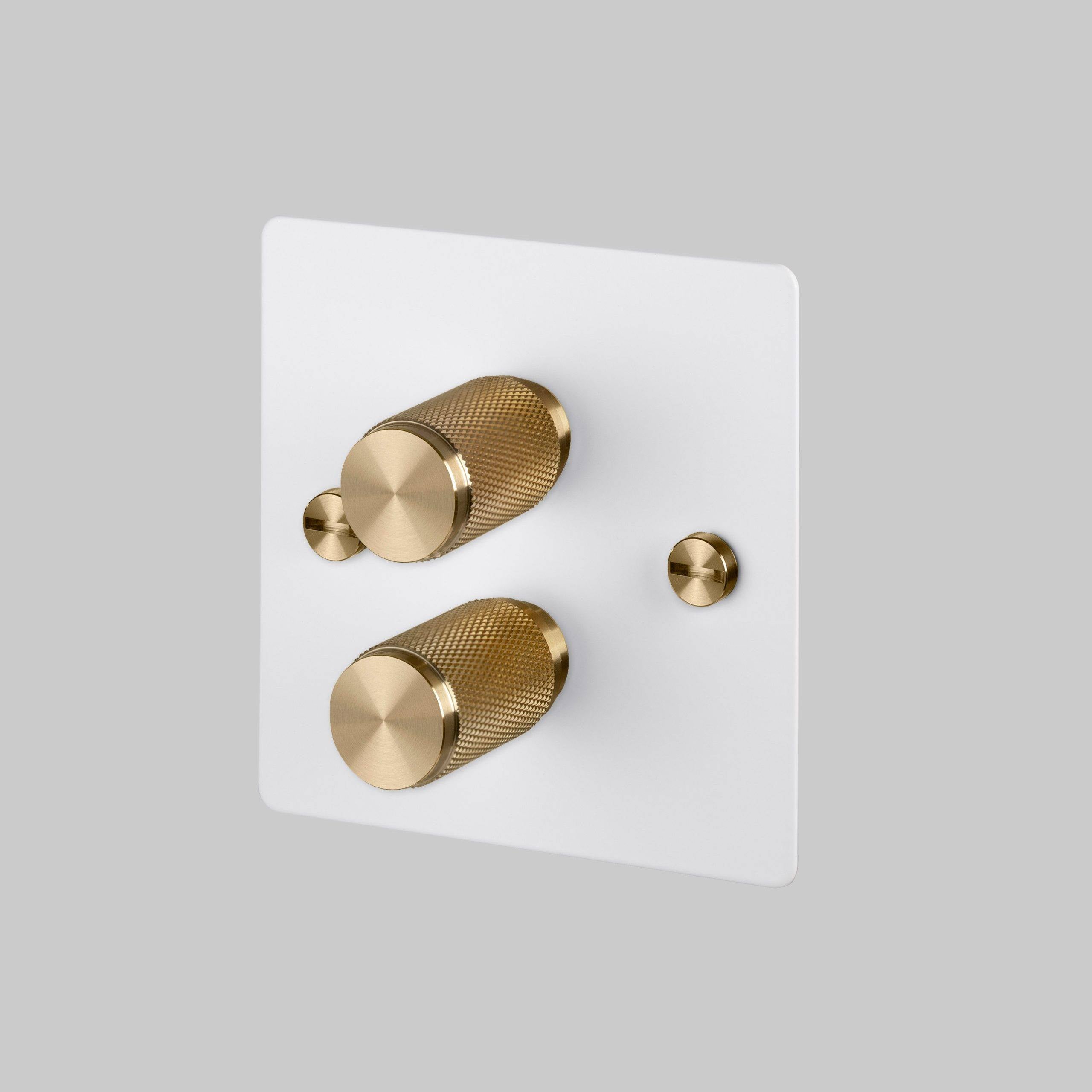 Buster + Punch 2G Dimmer 120W - Cross Knurl - White - 2 Way