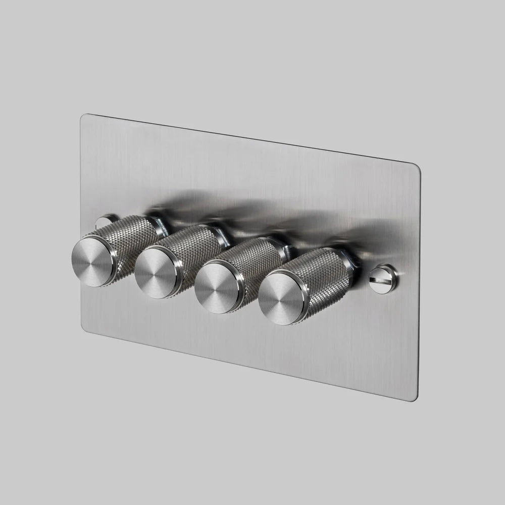 Buster + Punch 4G Dimmer Switch 120W - Steel Back Plate & Cross Knurl Pattern