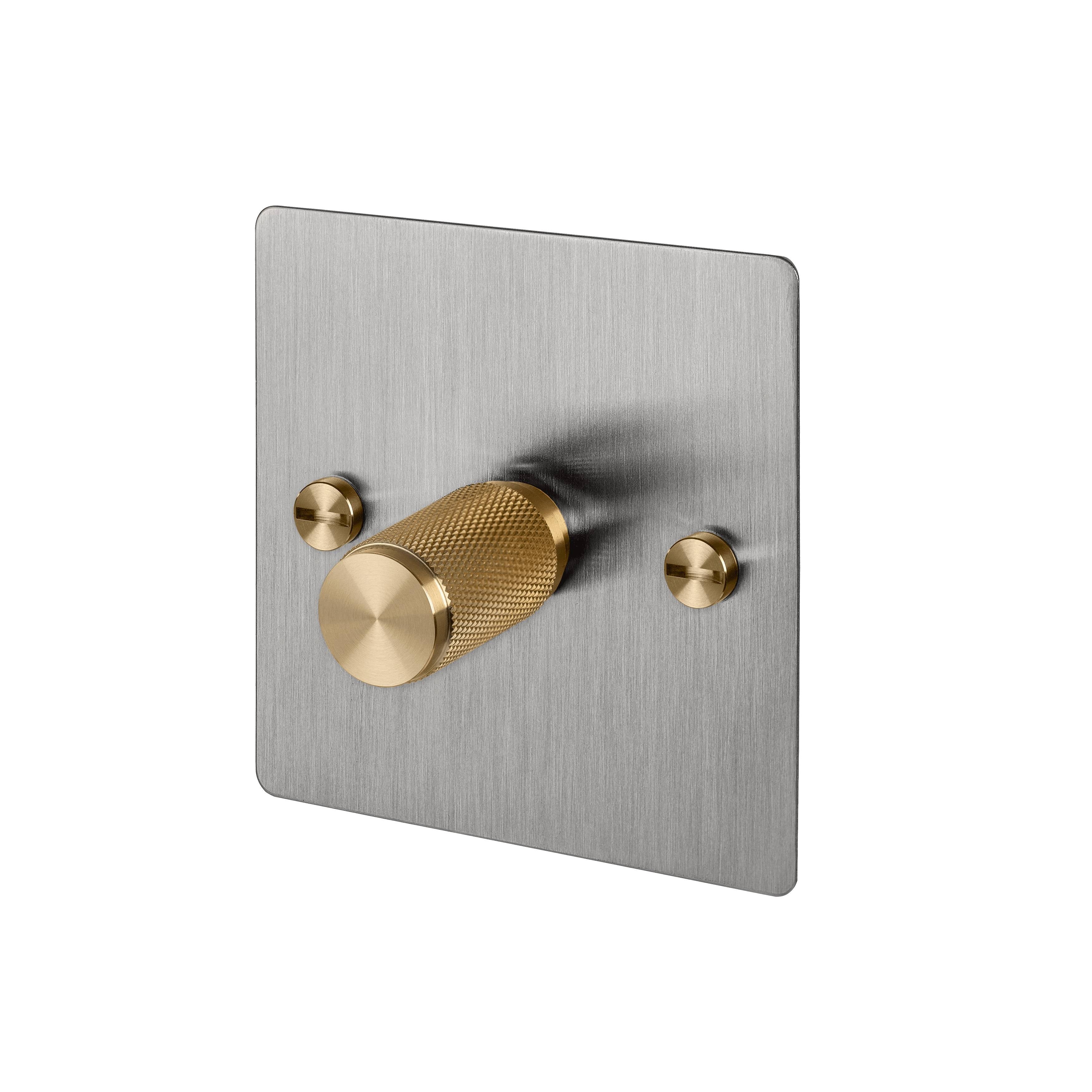Buster + Punch 1G Dimmer 120W - Cross Knurl - Steel - 2 Way