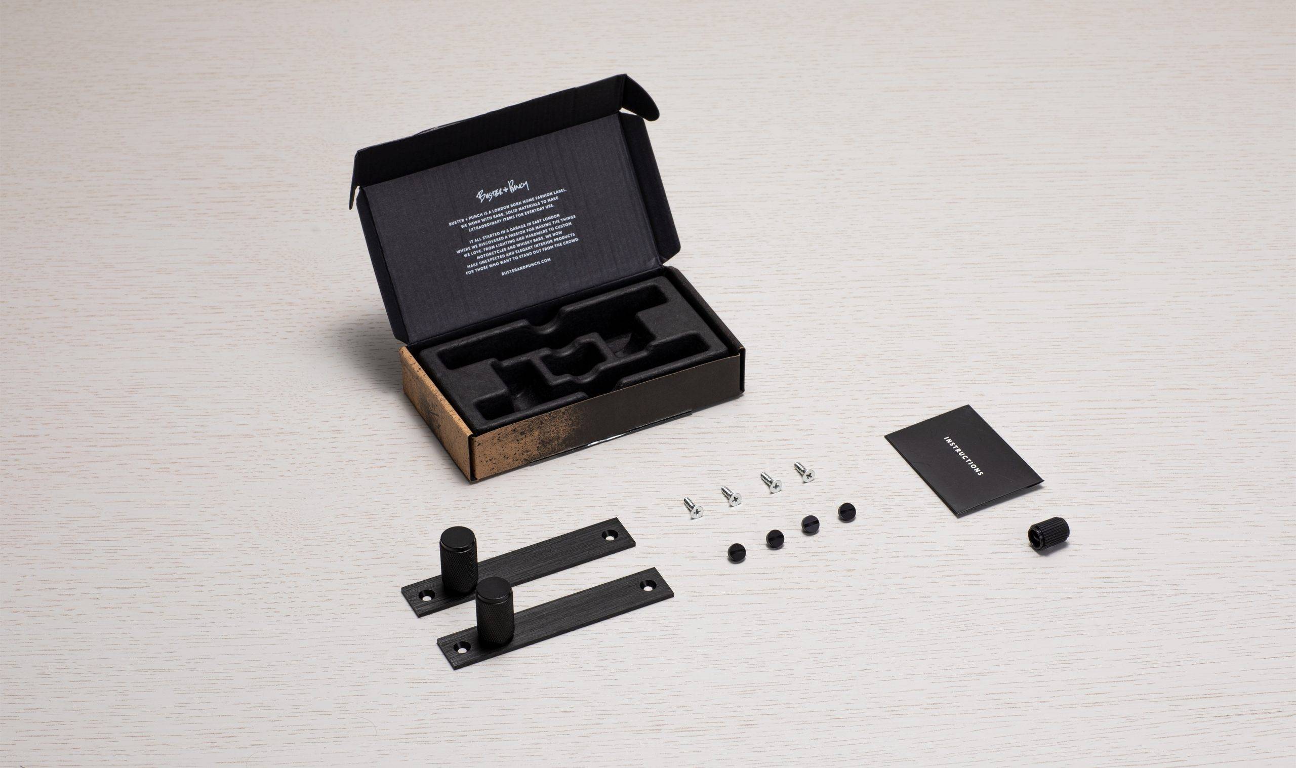 Buster + Punch Furniture Knob - Plate - Cross Knurl