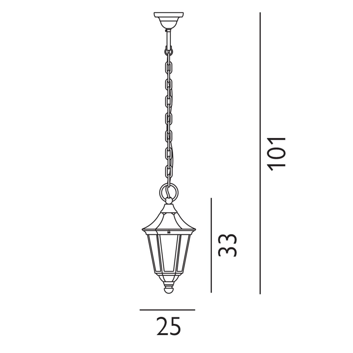 Norlys Valencia Single Chain Lantern - Black