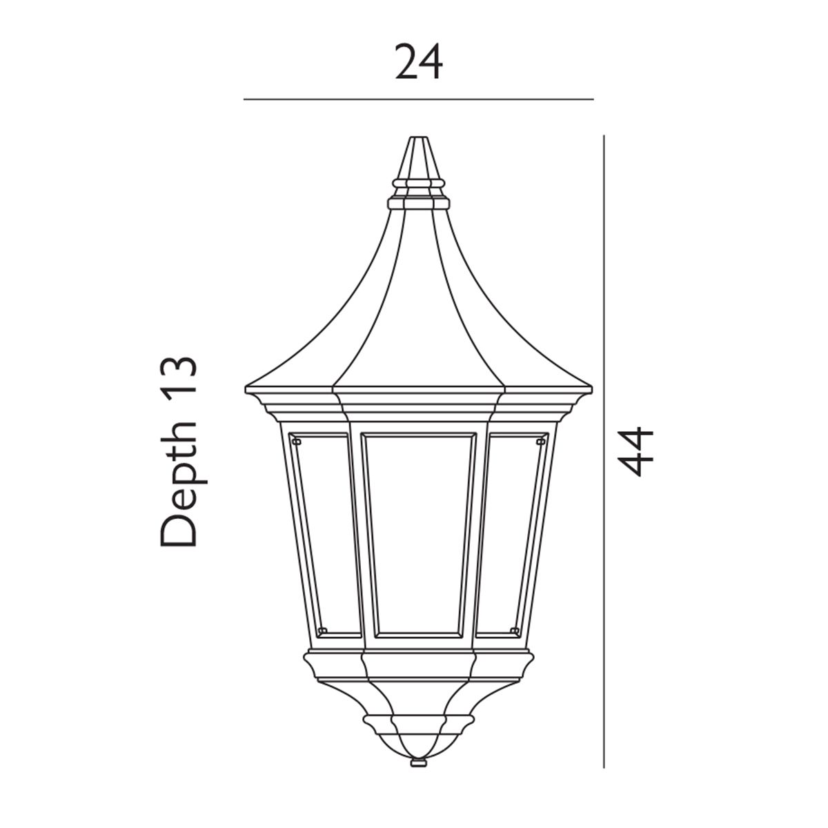 Norlys Valencia Single Half Lantern - Black