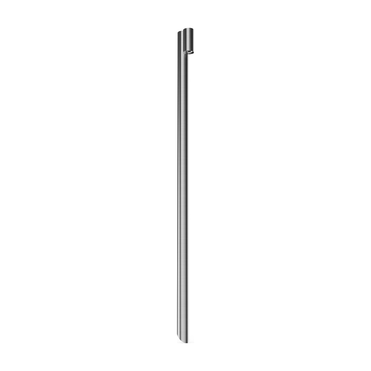 LuxR Modux 1 Vale pole light in stainless steel, a slim pole with a pointed end and a small lamp head at the top