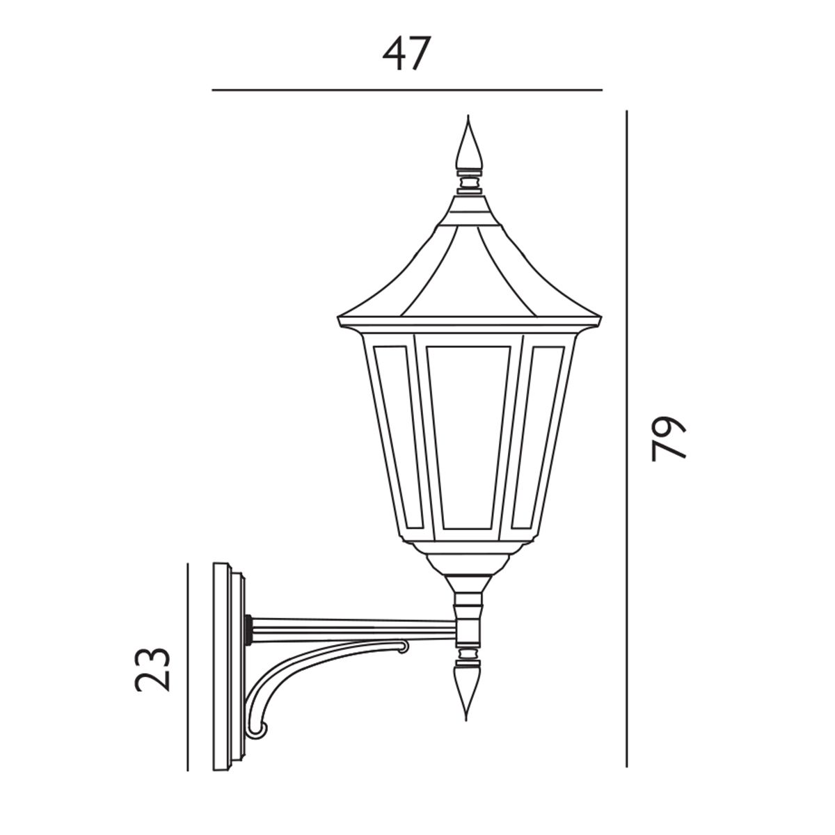 Norlys Valencia Grande Single Up Lantern - Black