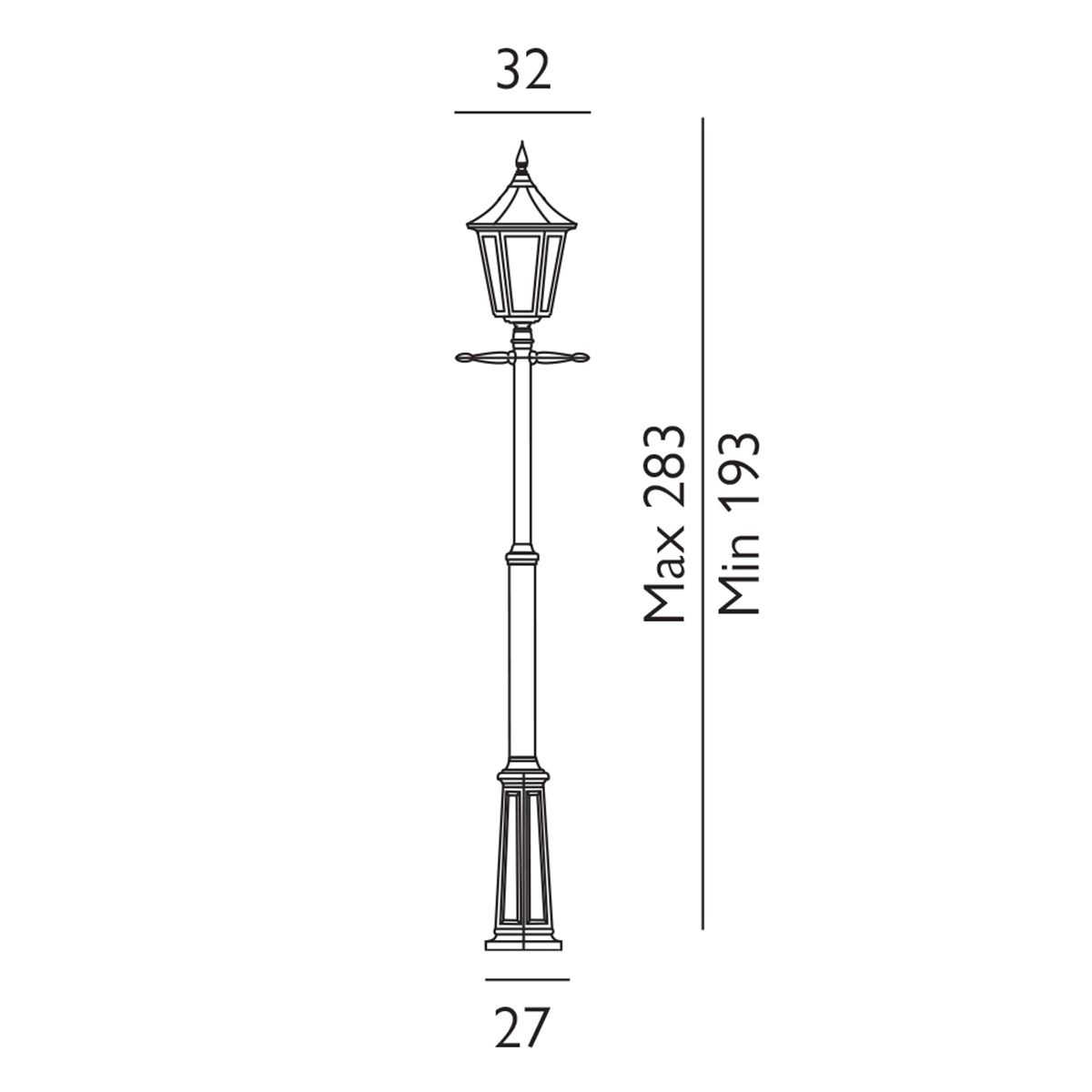 Norlys Valencia Grande Single Signal Post - Black