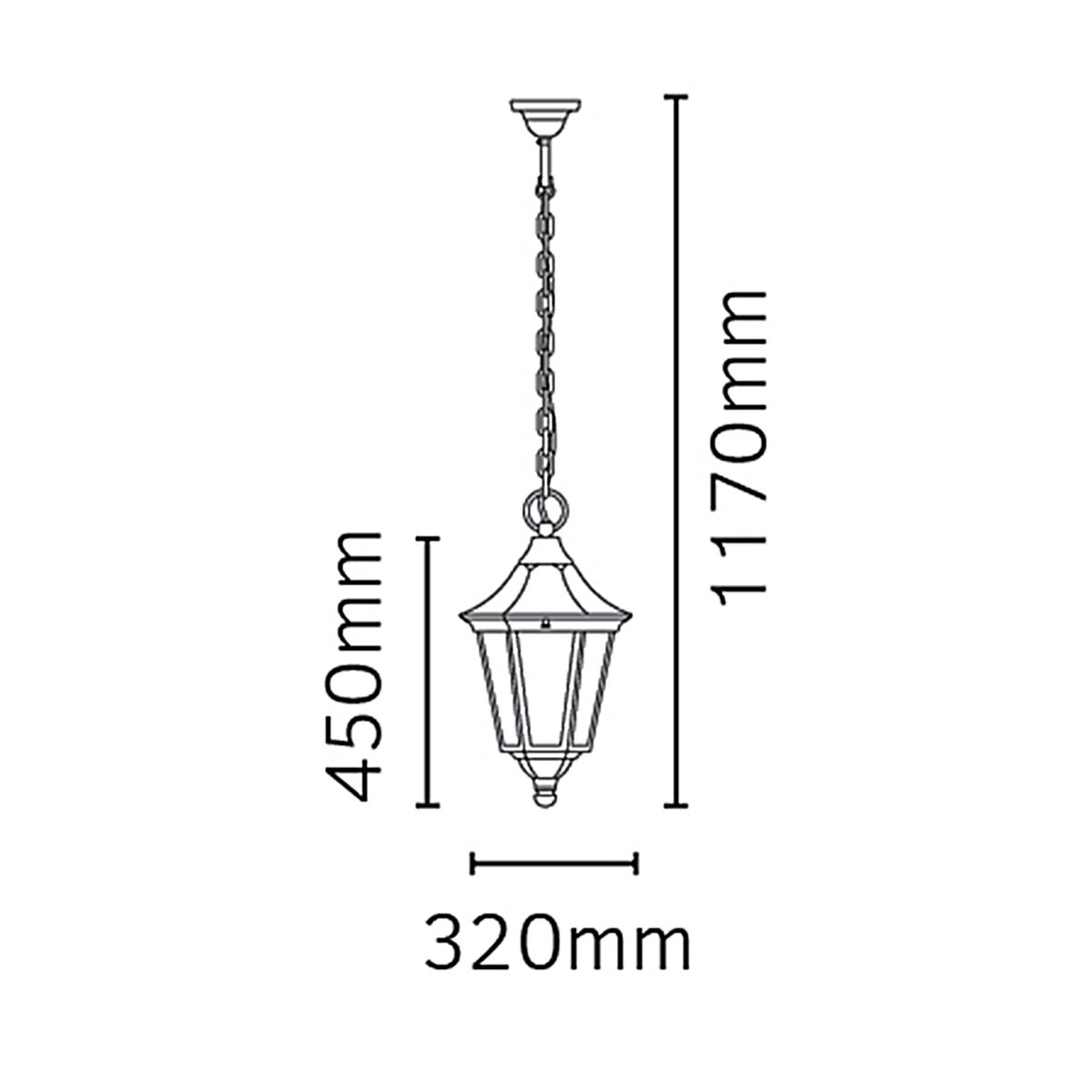 Norlys Valencia Grande Single Chain Lantern - Black