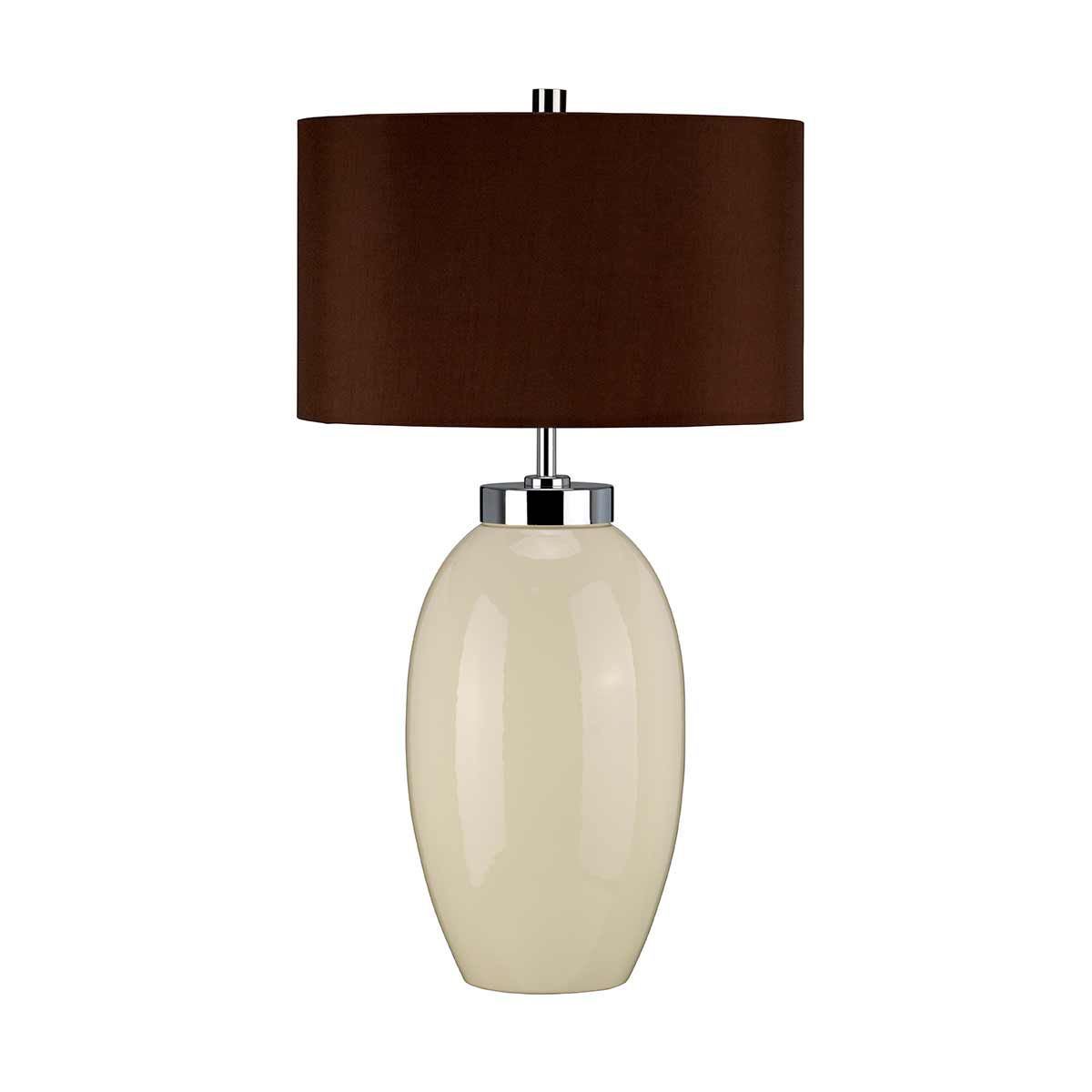 Elstead Victor Single Small Table Lamp - Cream