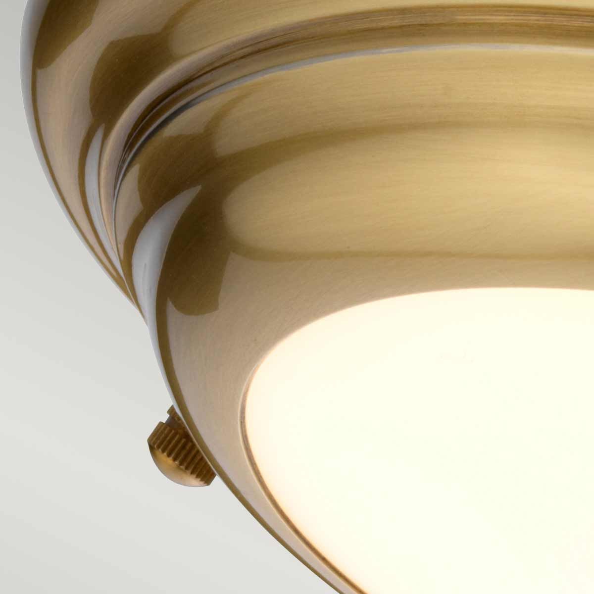 Elstead Welland Single Mini LED Bathroom Flush Light - Aged Brass
