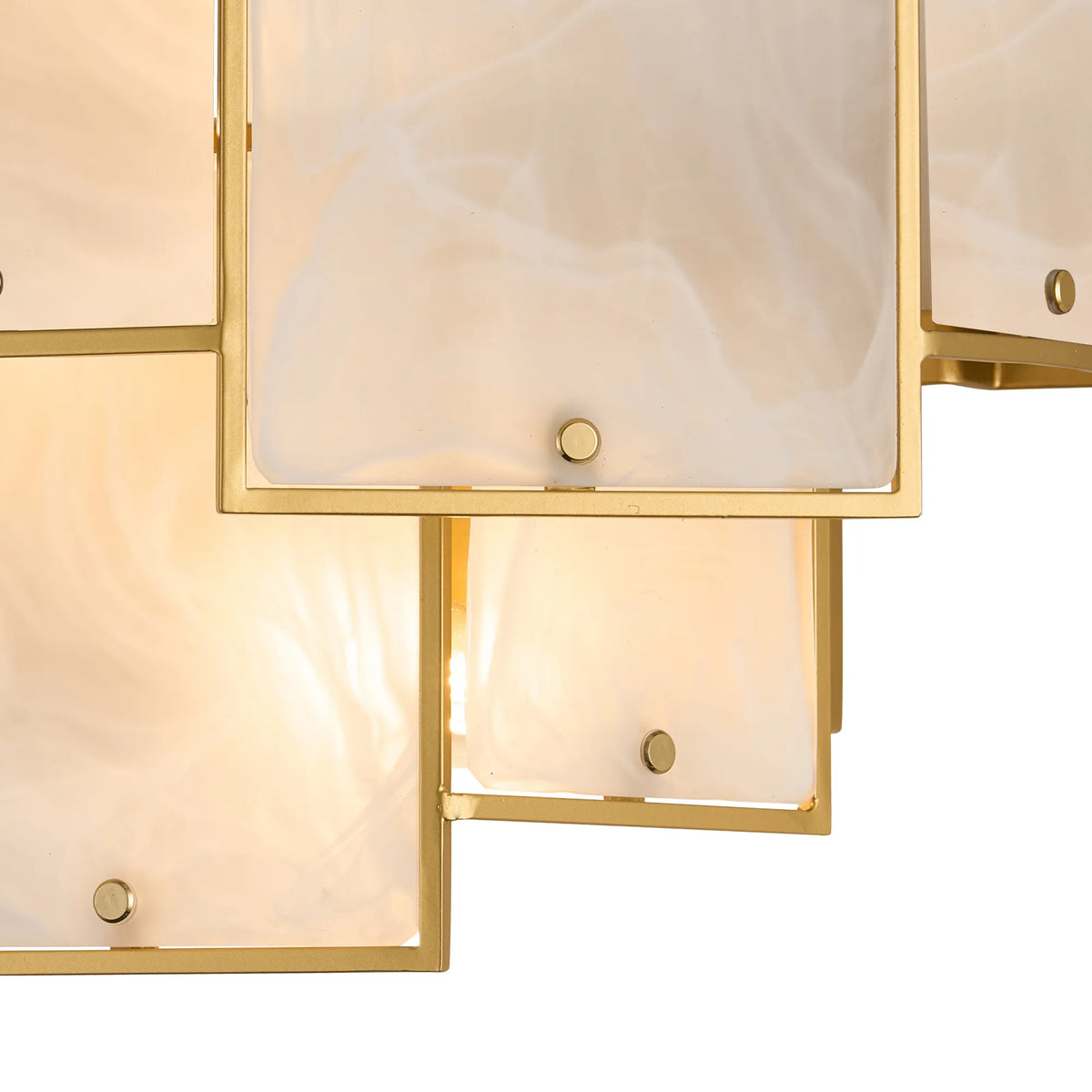Fabula Wells Switched Wall Light White Alabaster Glass – 35 cm – Gold & White Frosted