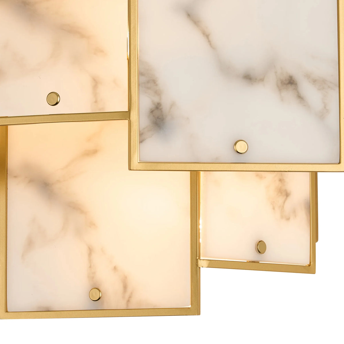 Fabula Wells Switched Wall Light Faux Alabaster – 35 cm – Gold & Grey