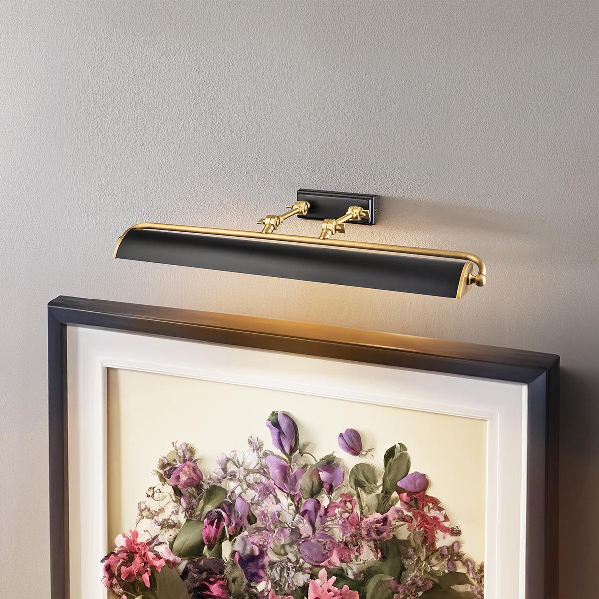 Elstead Winchfield 4 Light Large Picture Light - Aged Brass & Matte Black