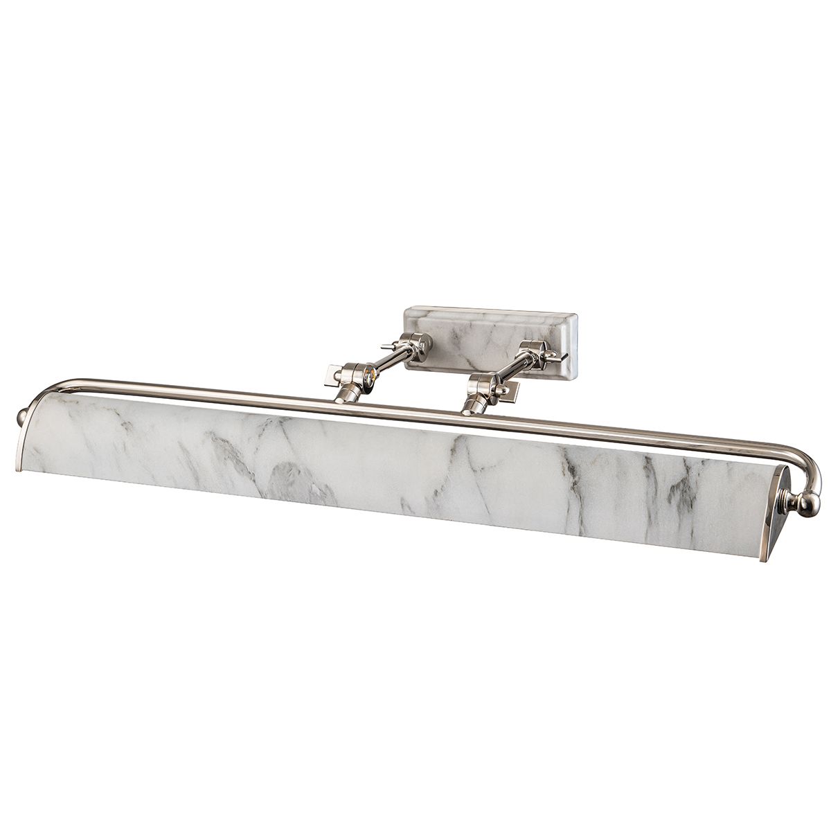 Elstead Winchfield 4 Light Large Picture Light - Polished Nickel & White Marble Effect