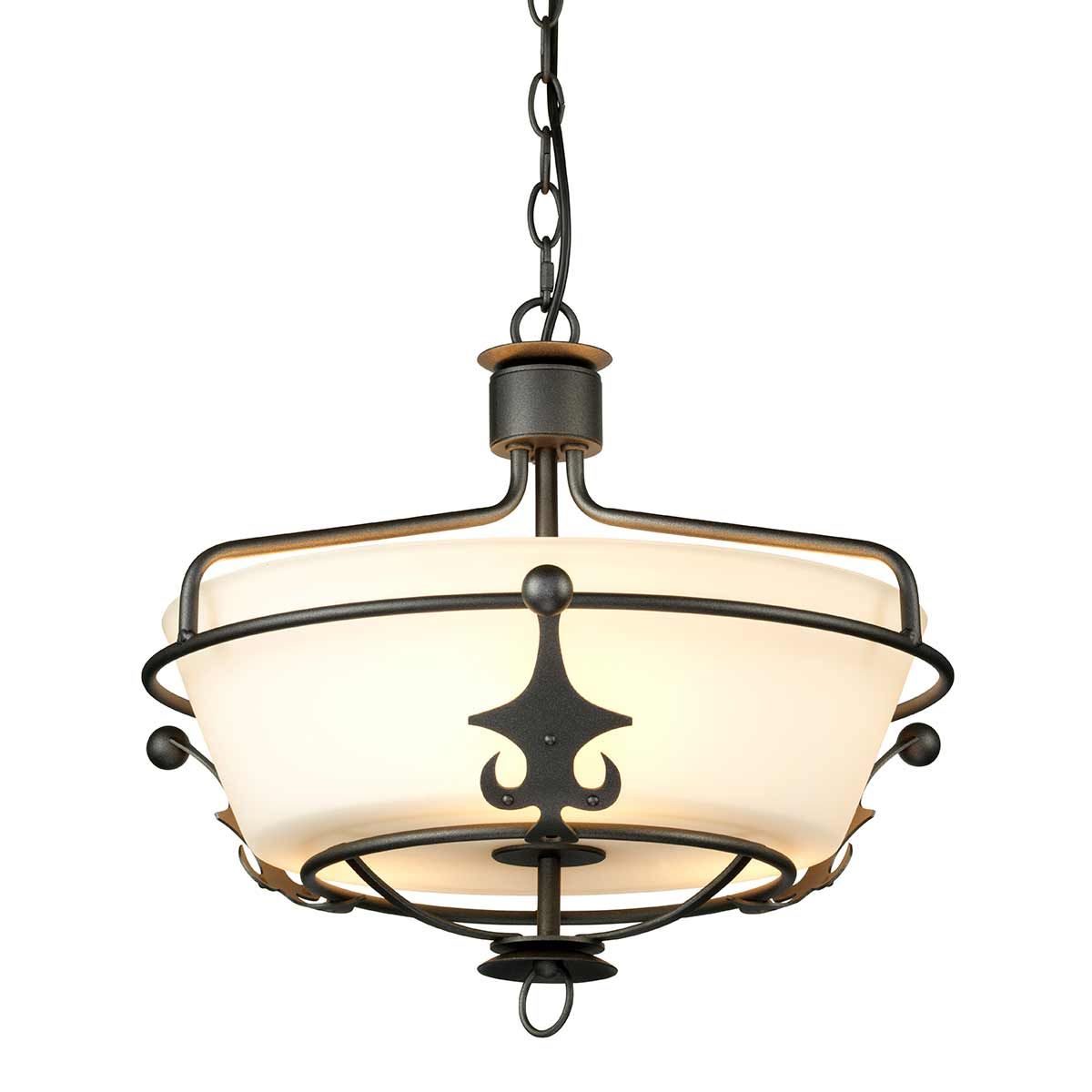 Elstead Windsor 3 Light Semi-Flush Fitting - Graphite