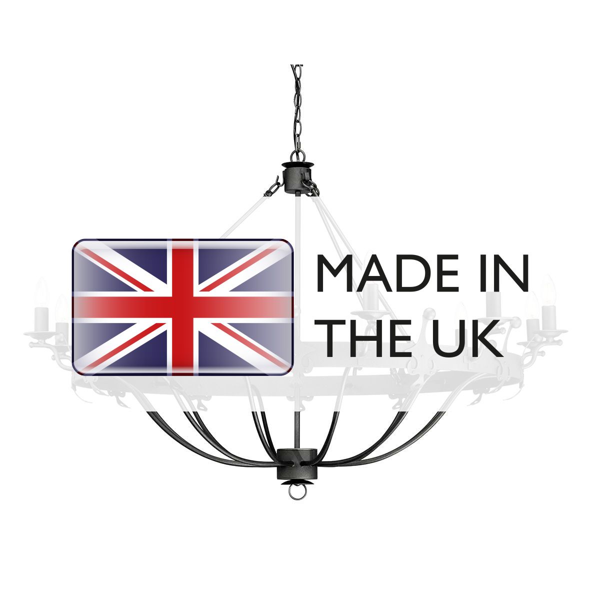 Elstead Windsor 12 Light Chandelier - Graphite