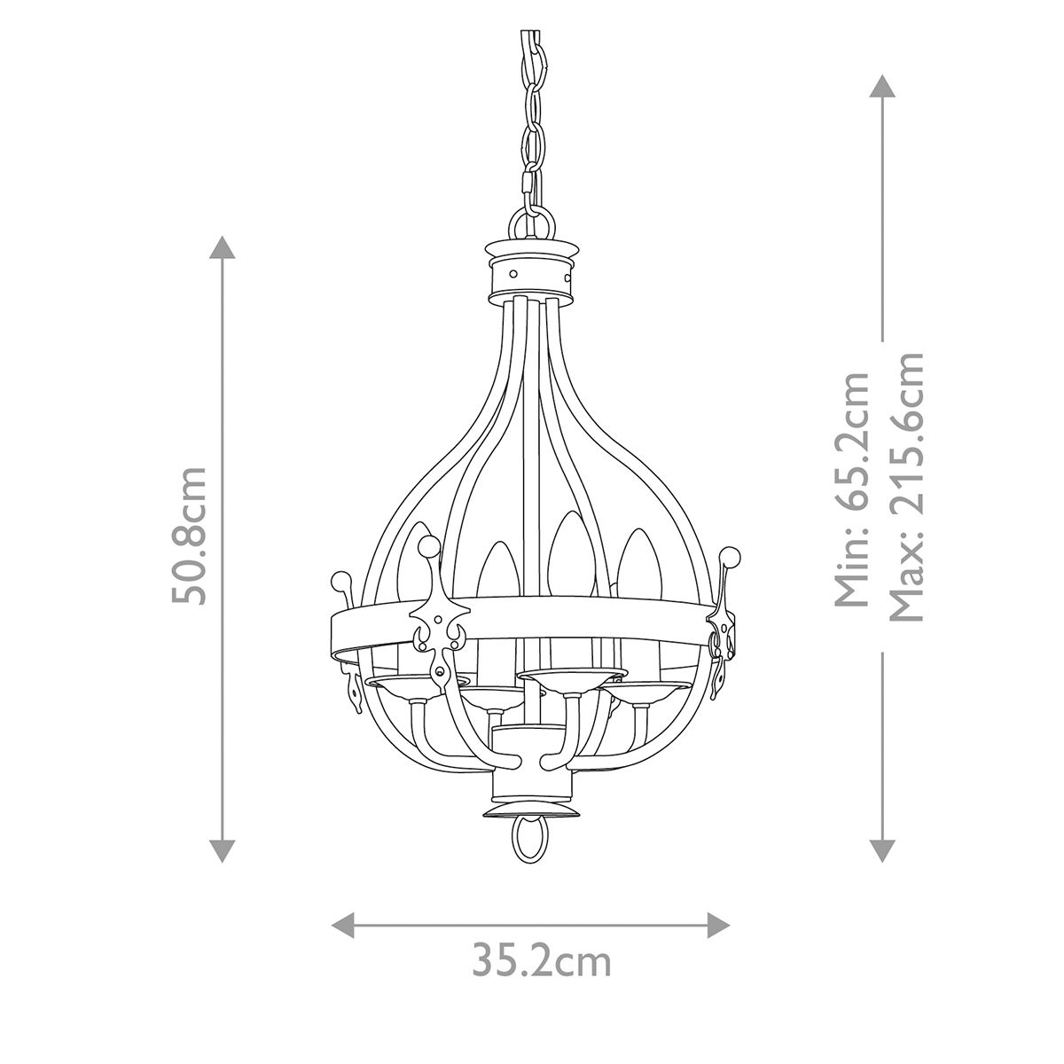 Elstead Windsor 4 Light Pendant - Graphite