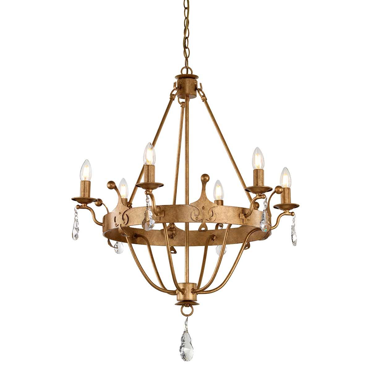 Elstead Windsor 6 Light Chandelier - Gold Patina