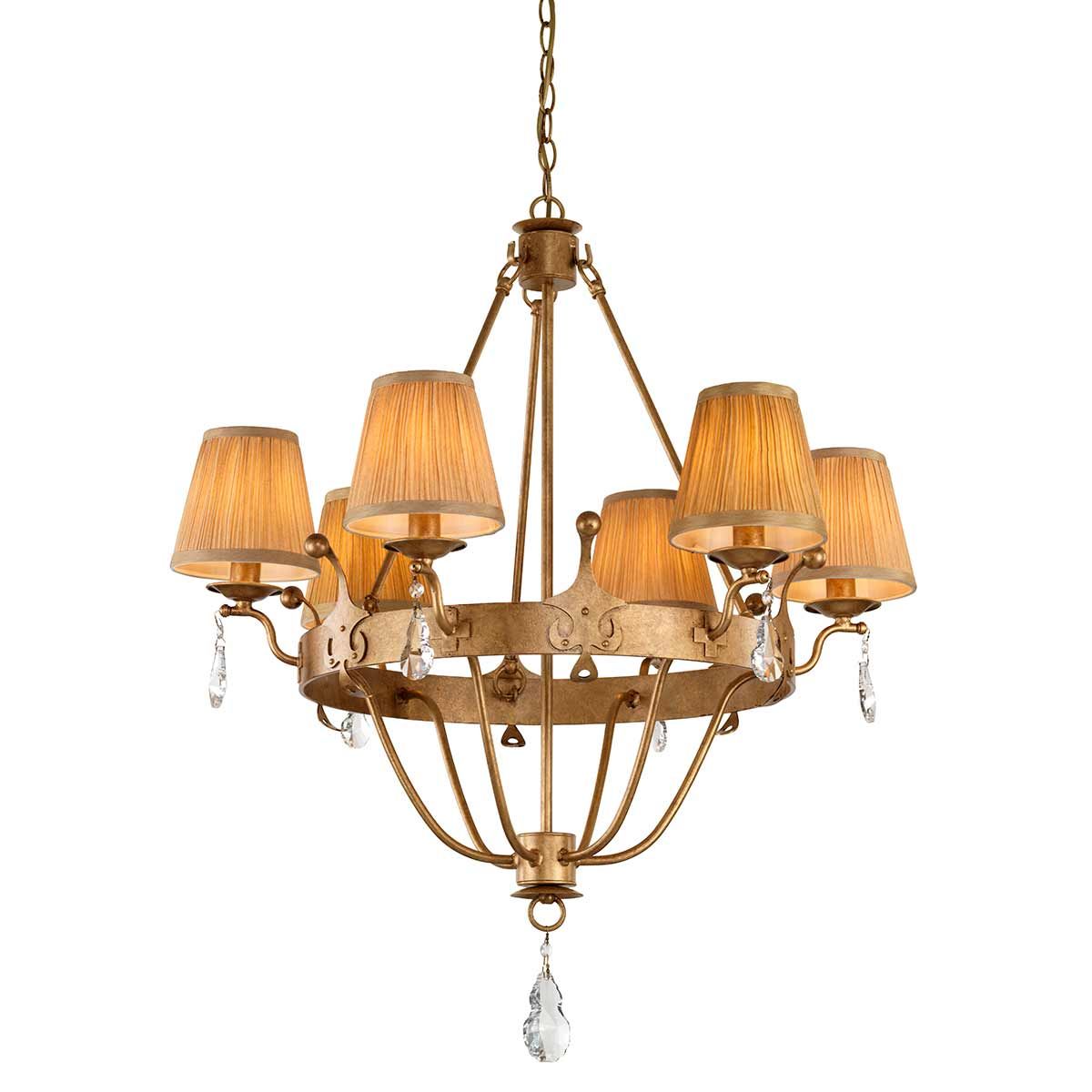 Elstead Windsor 6 Light Chandelier - Gold Patina
