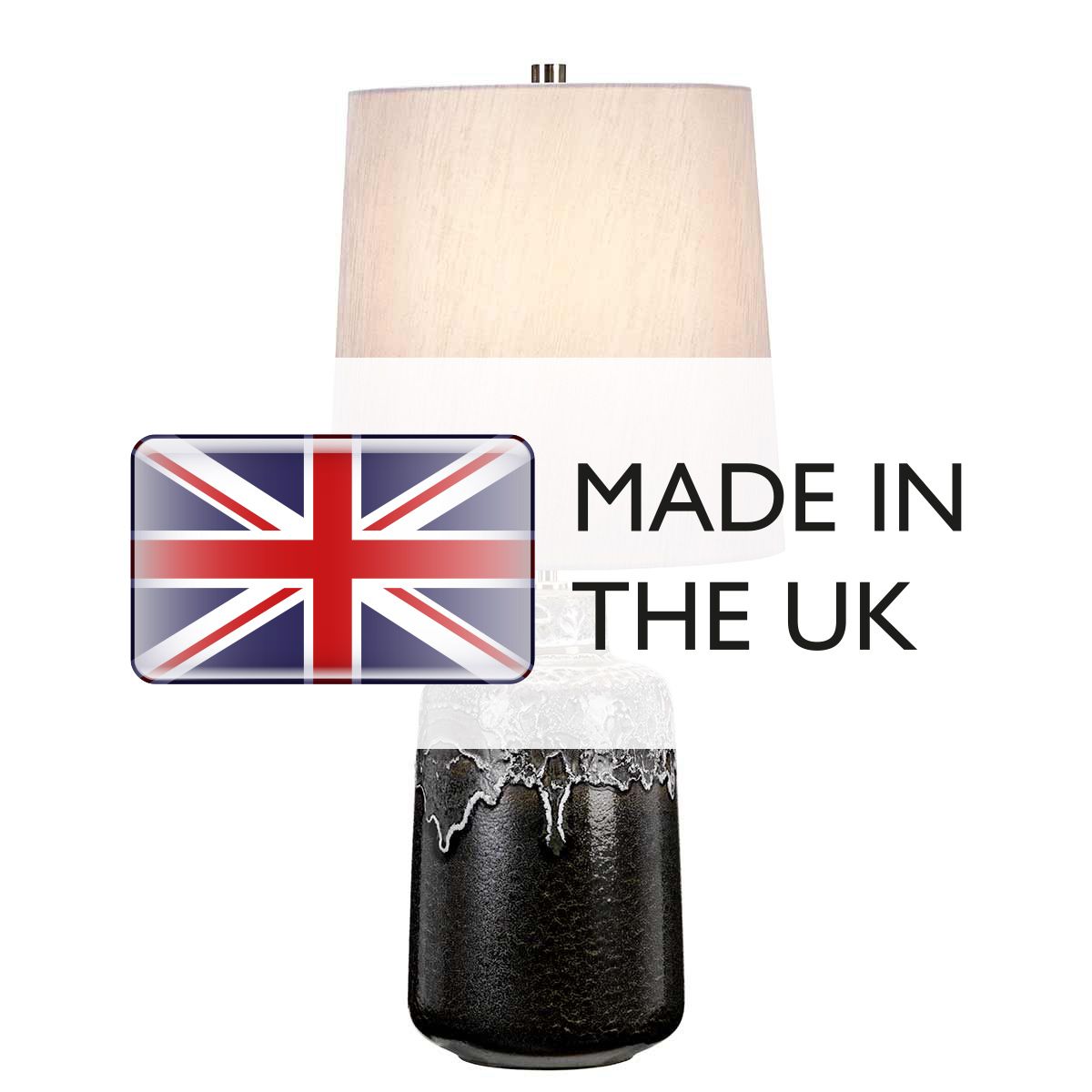 Elstead Woolwich Single Table Lamp - Textured Graphite & White Glaze