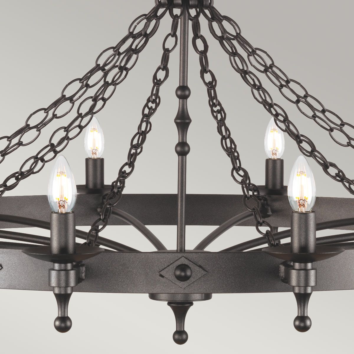 Elstead Warwick 12 Light Chandelier - Graphite Black