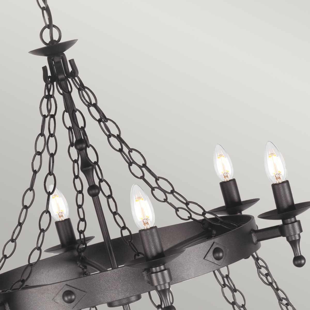 Elstead Warwick 18 Light Chandelier - Graphite Black