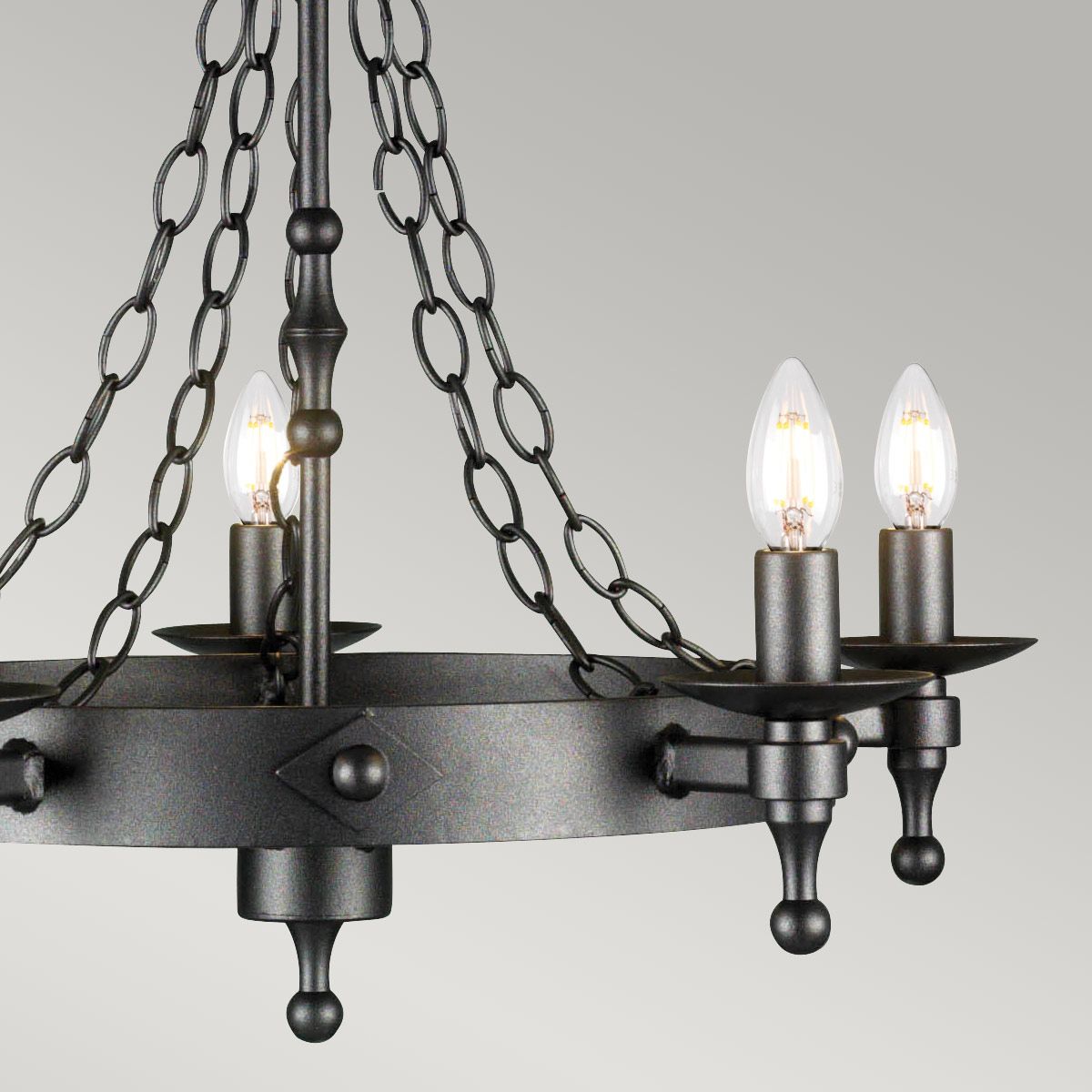 Elstead Warwick 5 Light Chandelier - Graphite Black