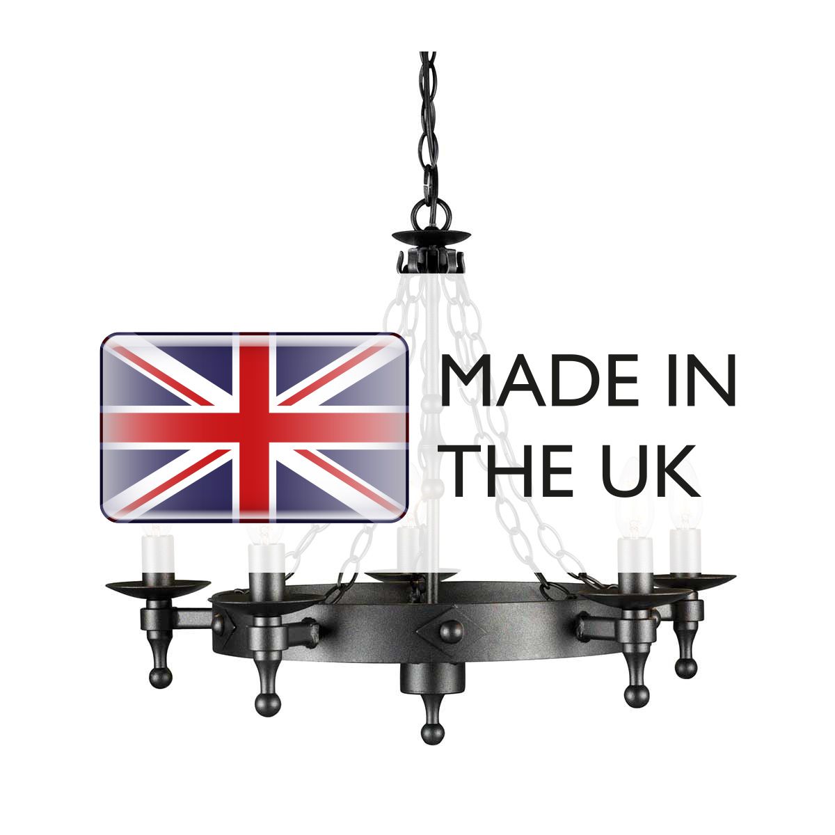 Elstead Warwick 5 Light Chandelier - Graphite Black
