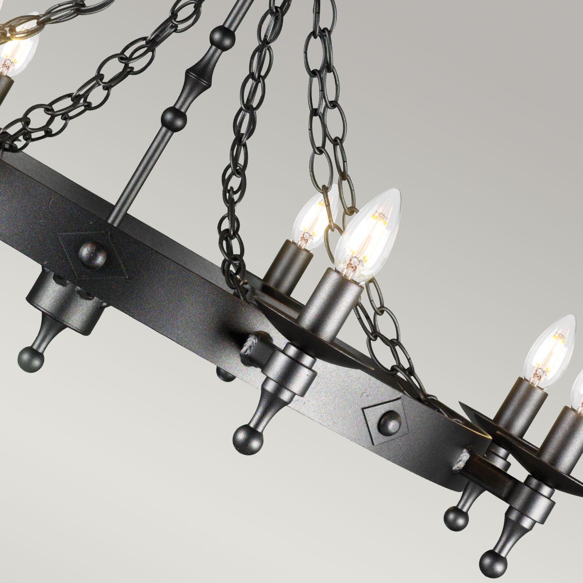 Elstead Warwick 8 Light Chandelier - Graphite Black