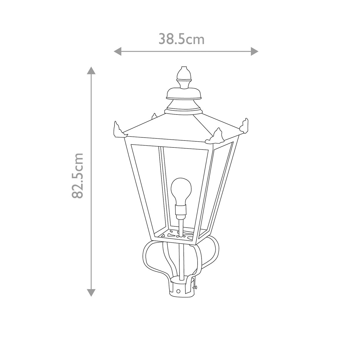 Elstead Wilmslow Single Lantern Head - Black - Head Only
