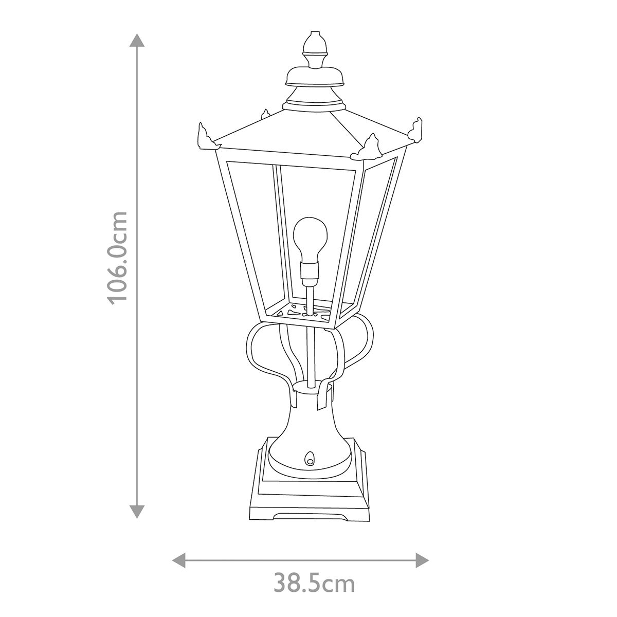 Elstead Wilmslow Single Pedestal Lantern - Black