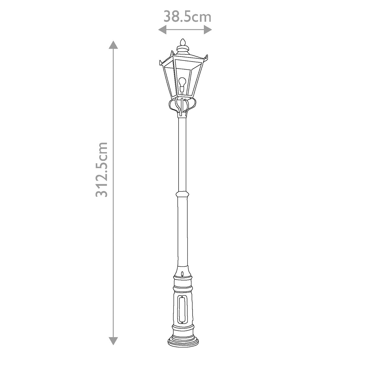 Elstead Wilmslow 1 Light Lamp Post - Black