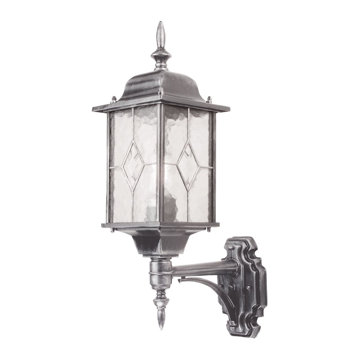 Elstead Wexford Single Up Wall Lantern - Black & Silver