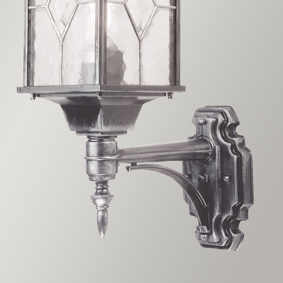 Elstead Wexford Single Up Wall Lantern - Black & Silver