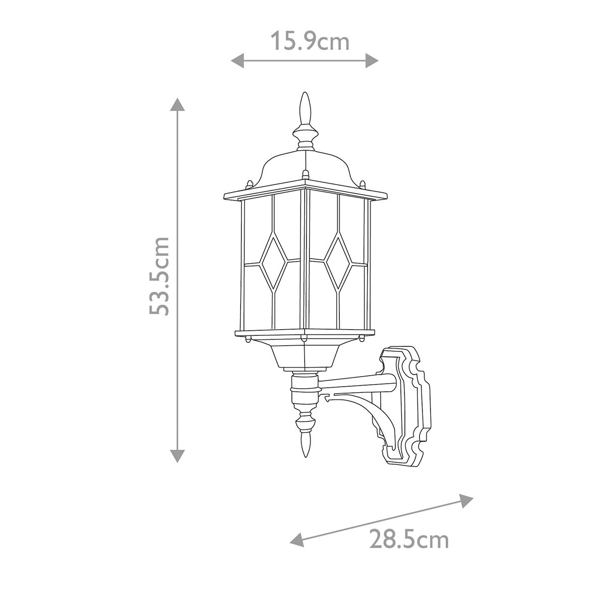 Elstead Wexford Single Up Wall Lantern - Black & Silver
