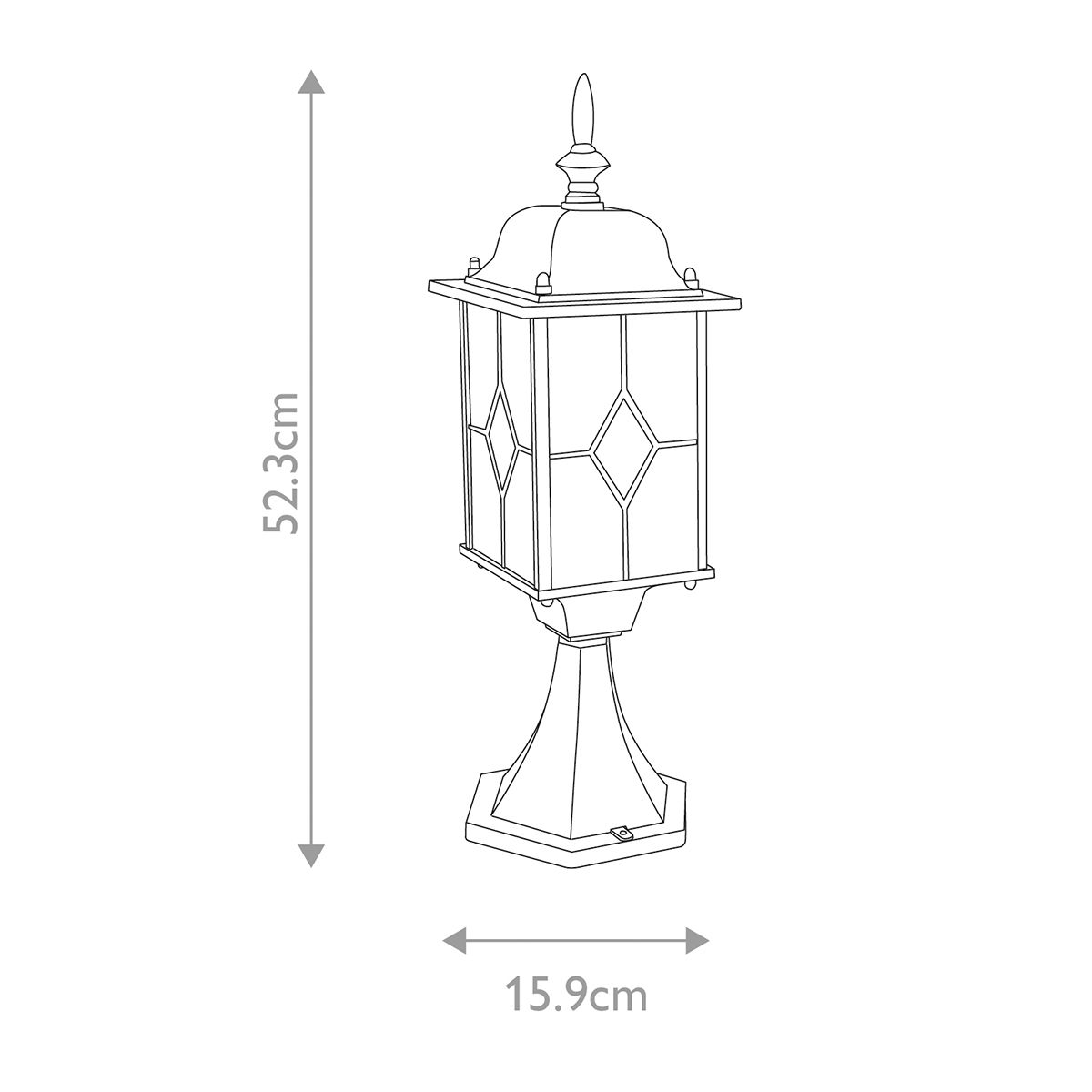 Elstead Wexford Single Pedestal Lantern - Black & Silver