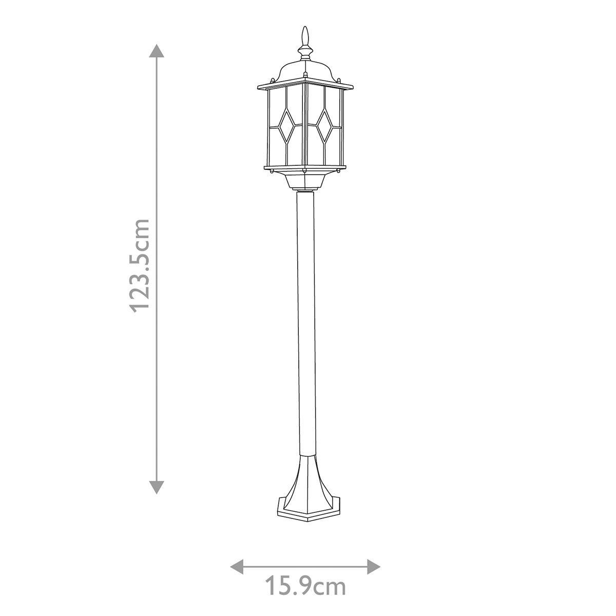 Elstead Wexford Single Pillar Lantern - Black & Silver