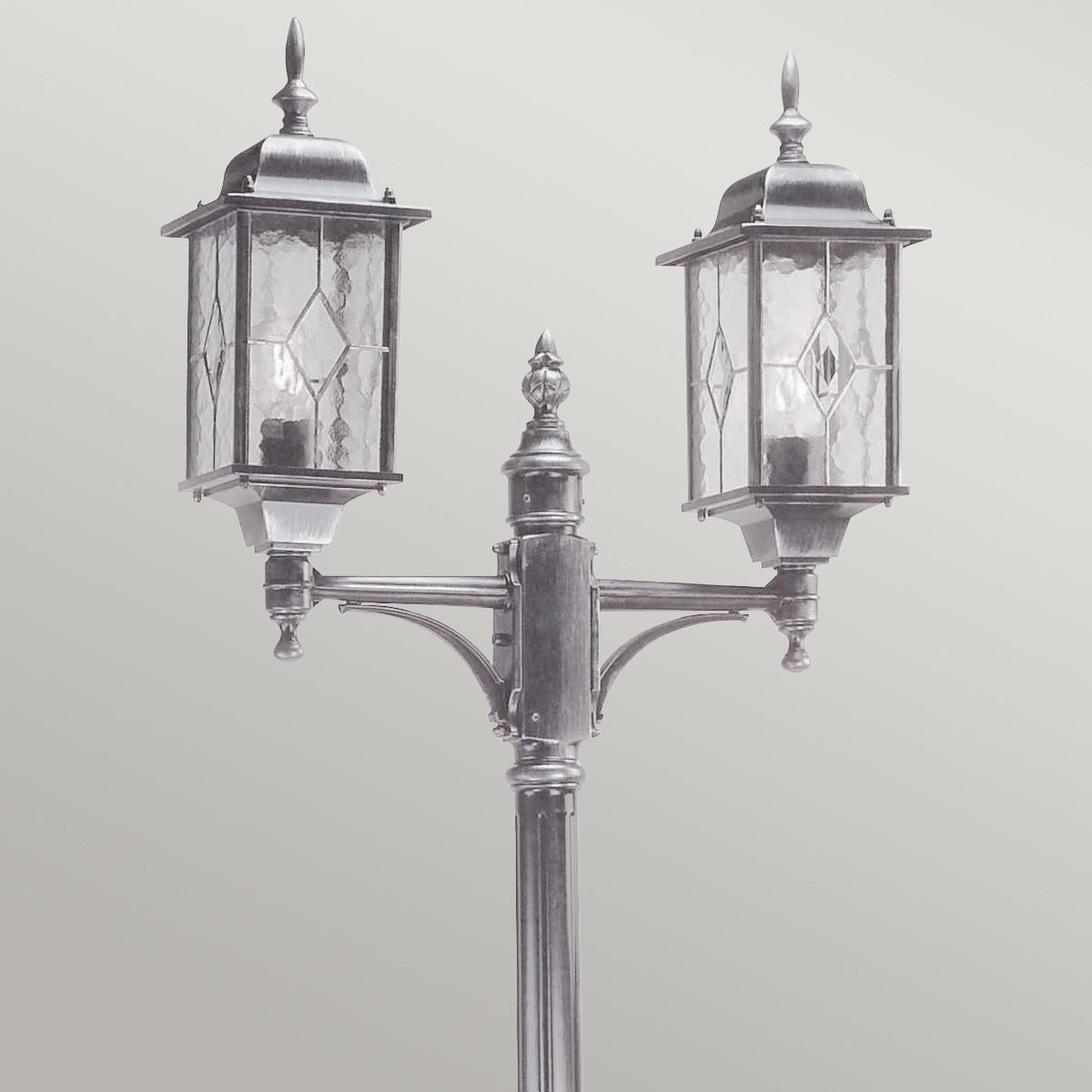 Elstead Wexford 2 Light Lamp Post - Black & Silver