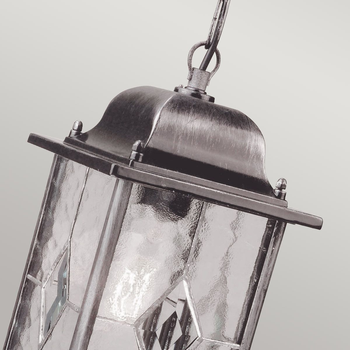 Elstead Wexford Single Chain Lantern - Black & Silver