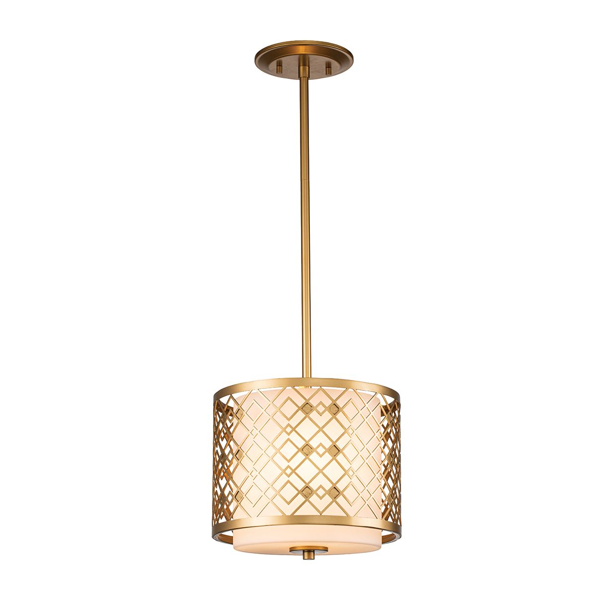 Elstead Ziggy 1 Light Small Pendant - Lacquered Gold