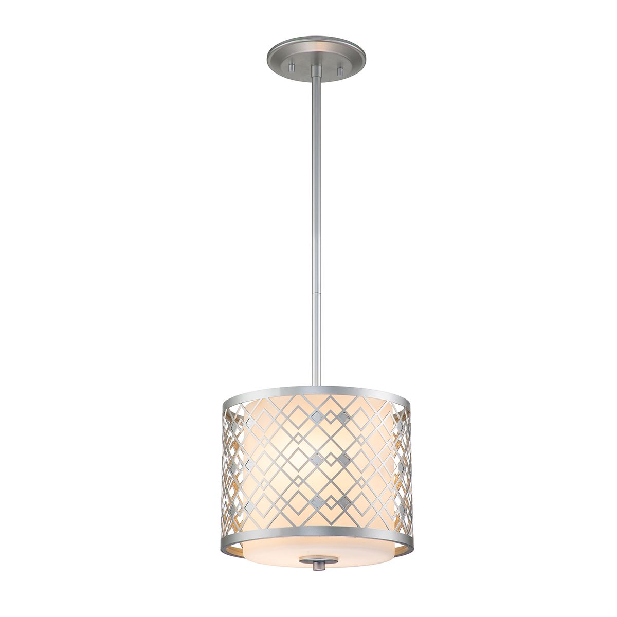 Elstead Ziggy 1 Light Small Pendant - Lacquered Silver